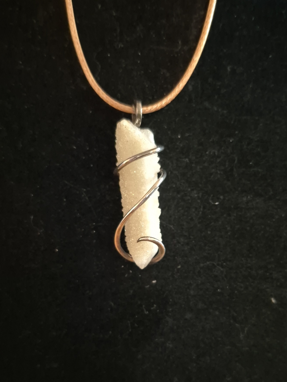 Sterling Silver Druzy Point Pendant